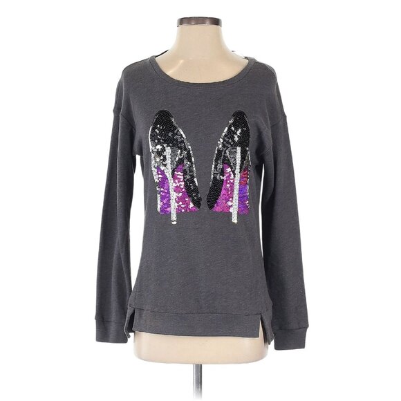 JUICY COUTURE Women's Sequin Heels Long Sleeve Top Size Small - Picture 5 of 10